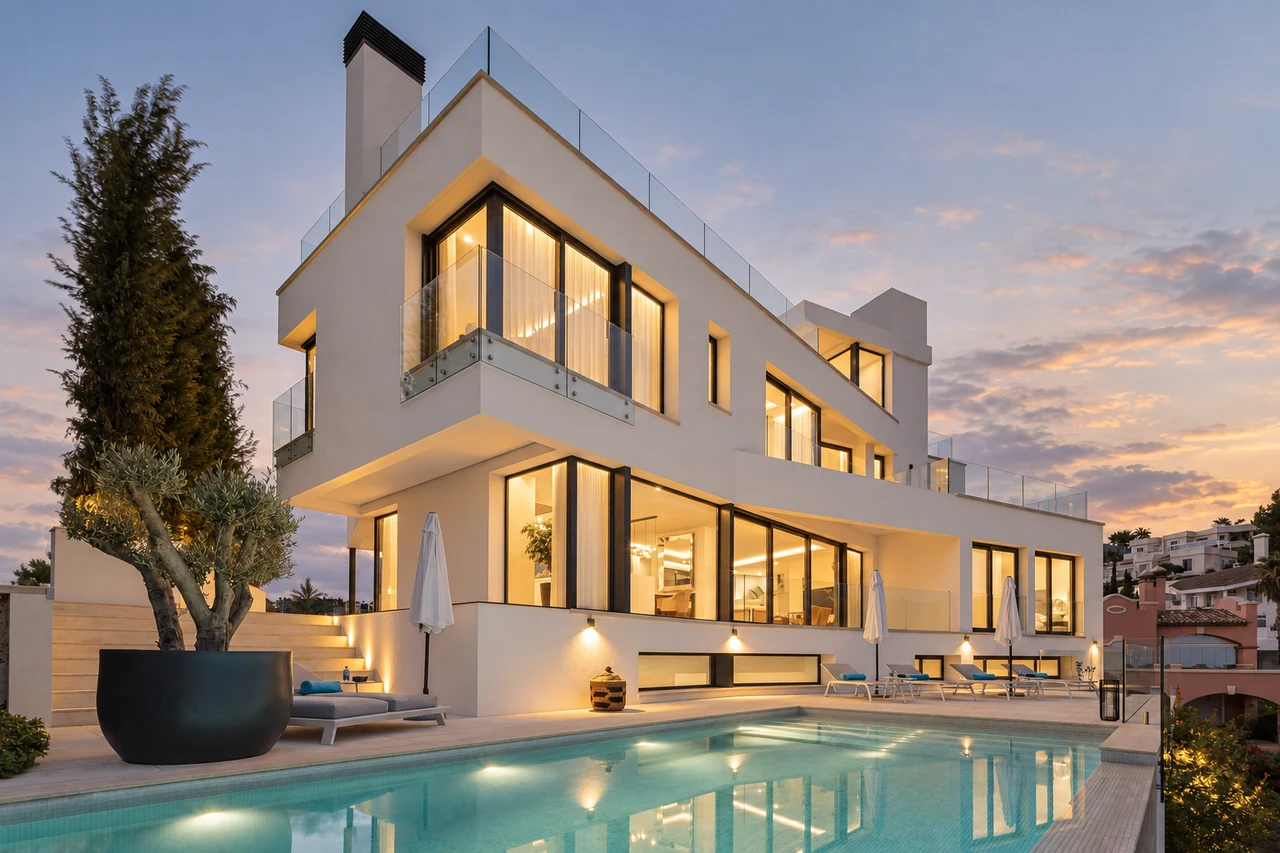 La Quinta villa — portada de atardecer retocada digitalmente